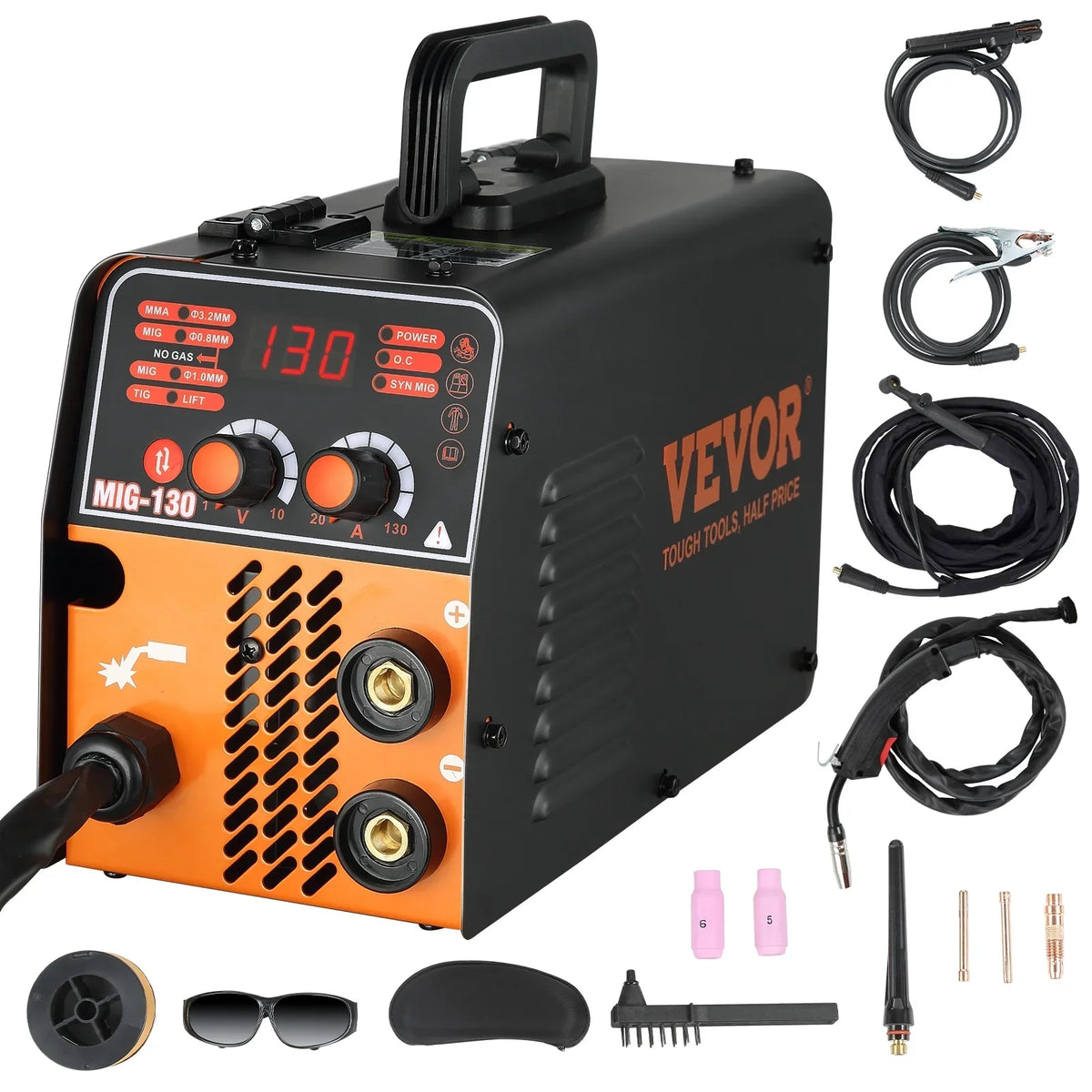 BENTISM MIG Welder Welding Machine 130A Flux Core 3-in-1 MMA/MIG/Lift TIG Welder
