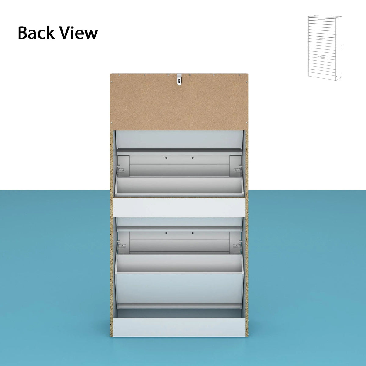 Modern Flip-Down Shoe Storage Cabinet