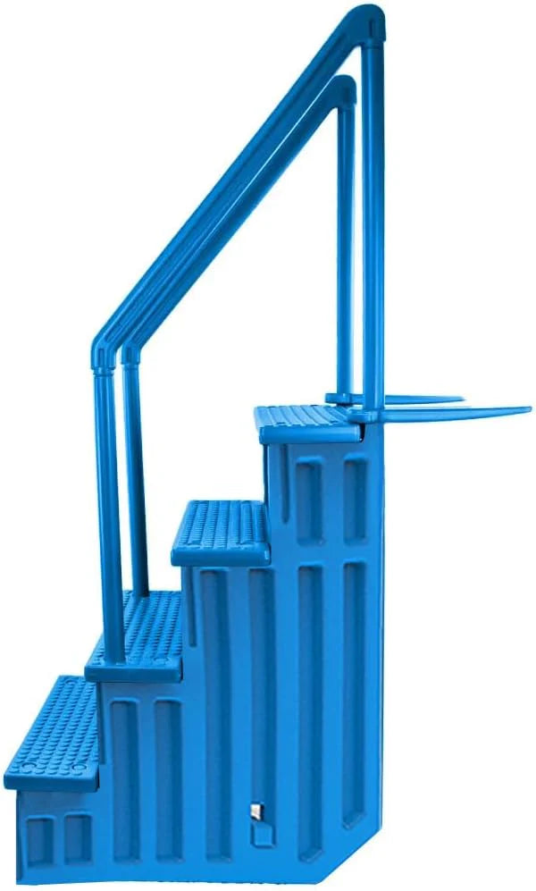 Aqua Select Anti-Slip In-Pool Steps, Gray, 28in W x 81in H, 300 lbs Capacity - For Above Ground Pools