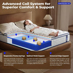 BCNUW King Hybrid Mattress, 14-Inch, Medium-Firm Support