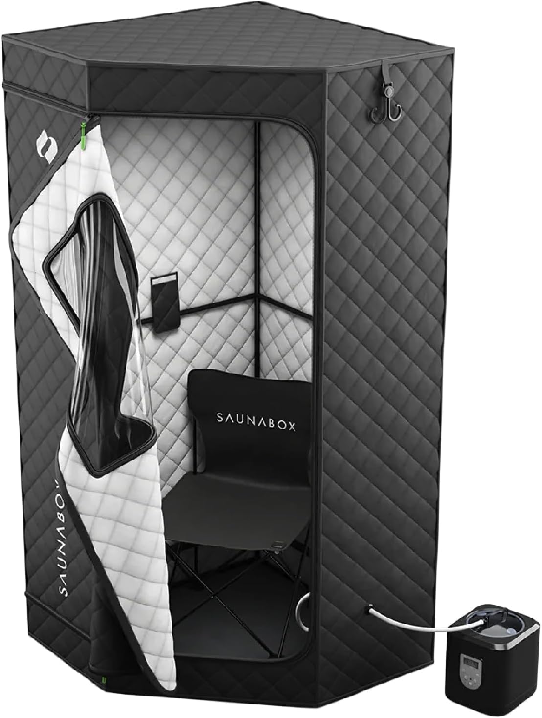 SAUNABOX Personal Steam Sauna Tent With Chair Mat And Case - SmartSteam Kit Pro