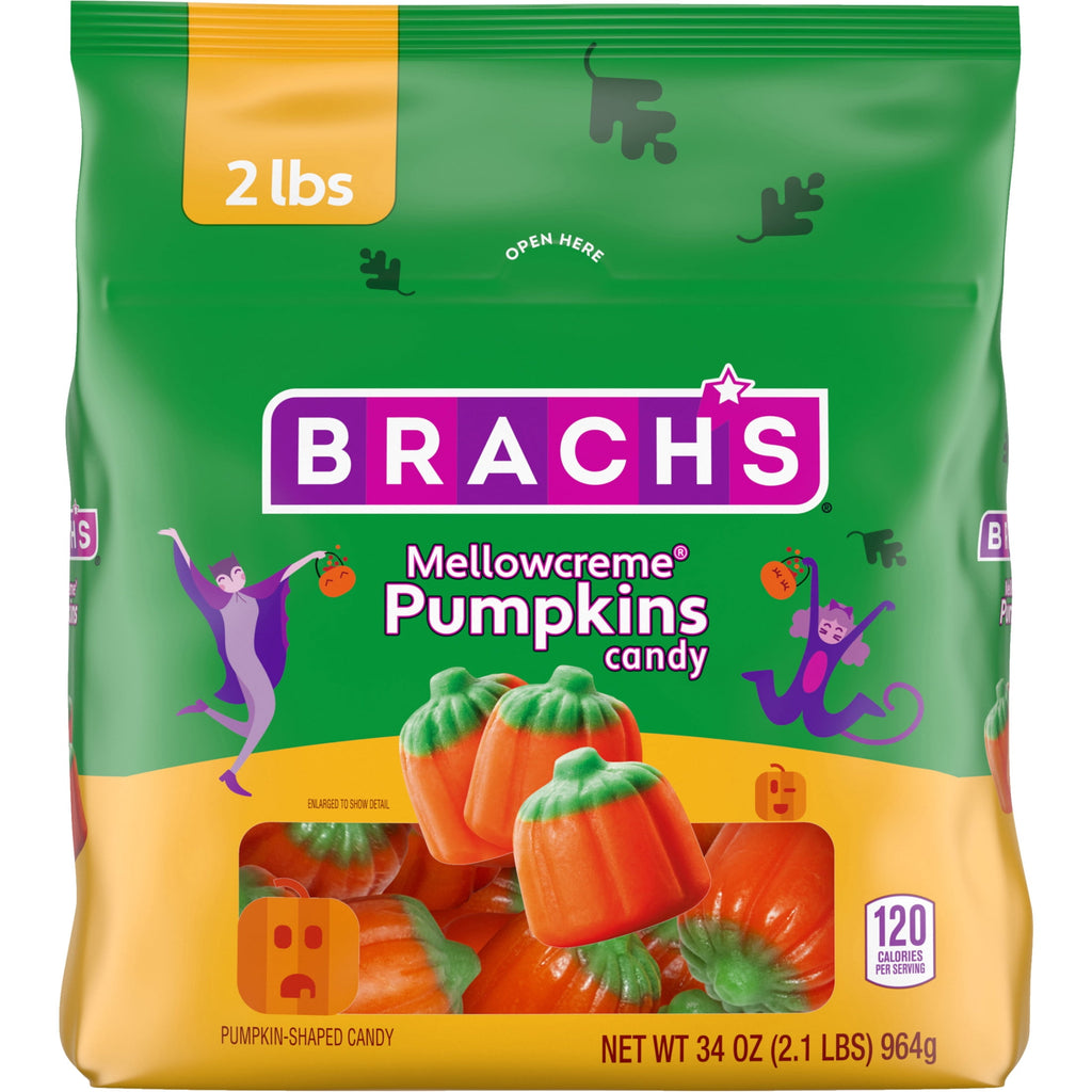 Brach's Mellowcreme Pumpkins Candy, Halloween Candy, Fall Treats, 30 Ounce Bag