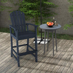 Outdoor HDPE Tall Adirondack Counter Height Bar Stool With Armrests And Footrest - 30Quot