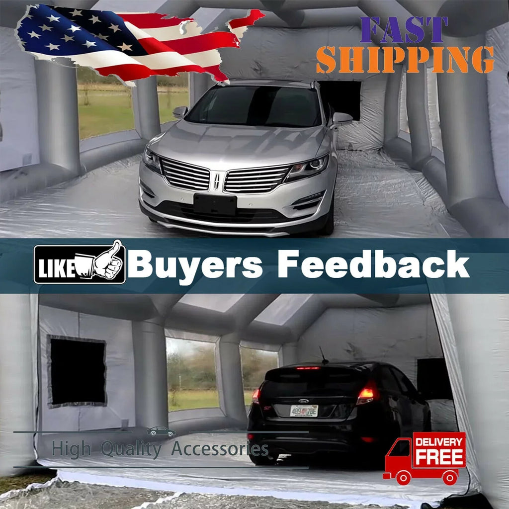 Inflatable Spray Paint Booth Tent 33 x 16.4 x 12 ft With 2 950W And 350W Blowers