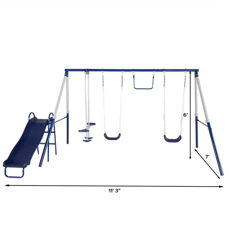 Sportspower Arcadia Metal Swing Set With 6 Play Stations - Arcadia