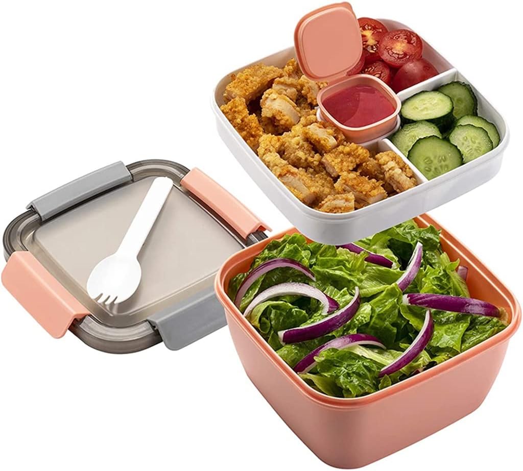 Microwave Portable Lunch Bento Box With Cutlery Picnic Set - Color E