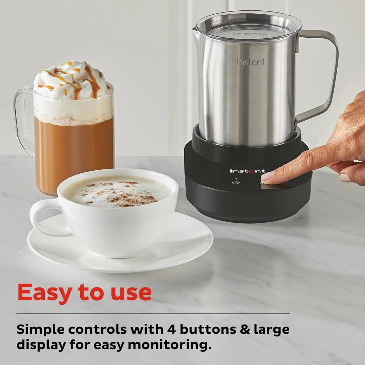 Instant Pot Instant Magic Froth 9-in-1 Electric Milk Steamer And Frother, 17oz Stainless Steel Pitcher