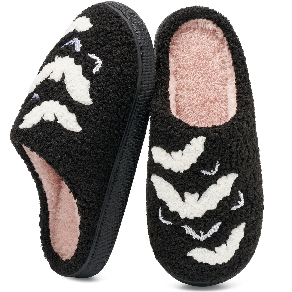 Ecetana Halloween Slippers for Women Men Fuzzy House Shoes with Memory Foam