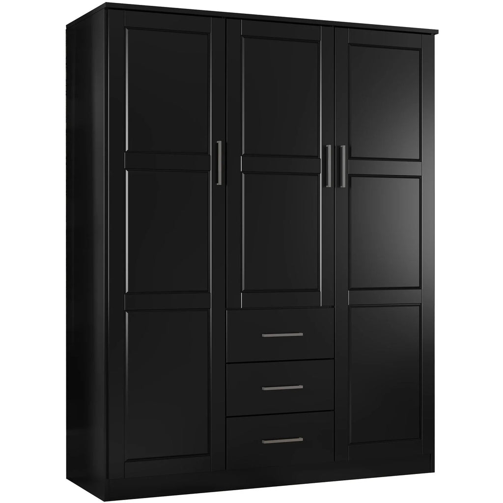 Palace Imports Solid Wood 3-Door Wardrobe Armoire, 56 inch - Cosmo