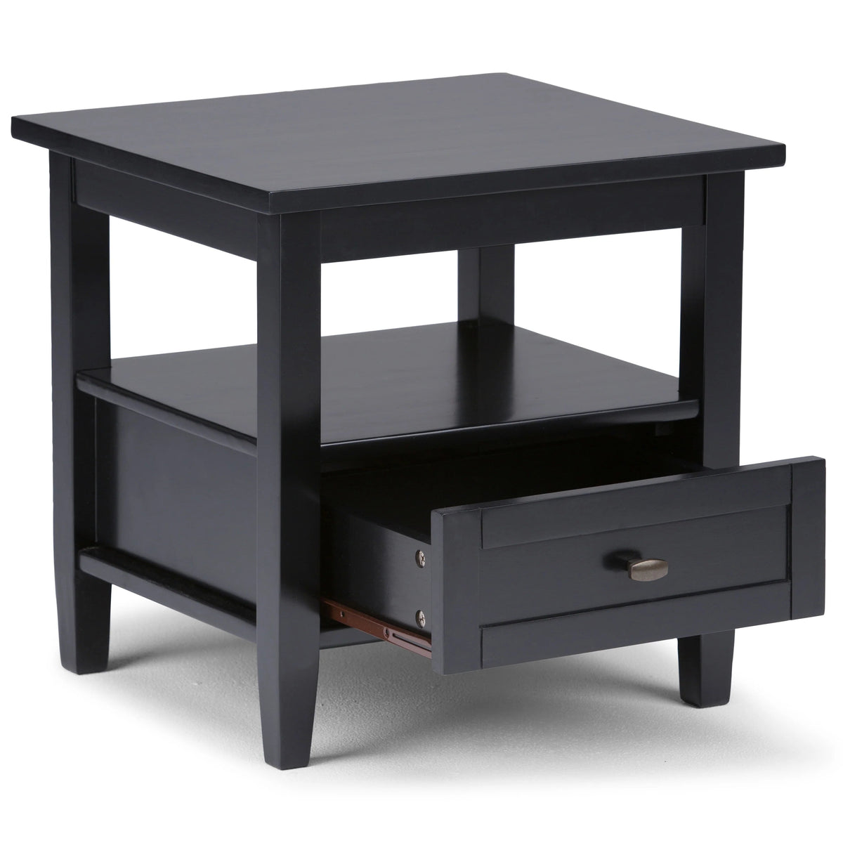 Solid Wood Rectangle End Table With Drawer And Shelf, 18.1in D x 20in W x 19.5in H - Norfolk