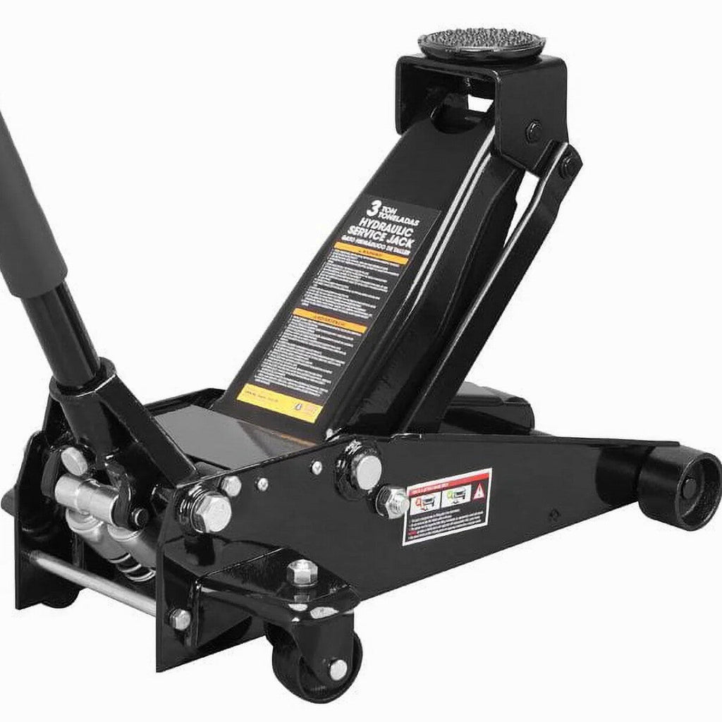 Heavy Duty Steel 3 Ton Hydraulic Floor Jack, Black - W8303-B