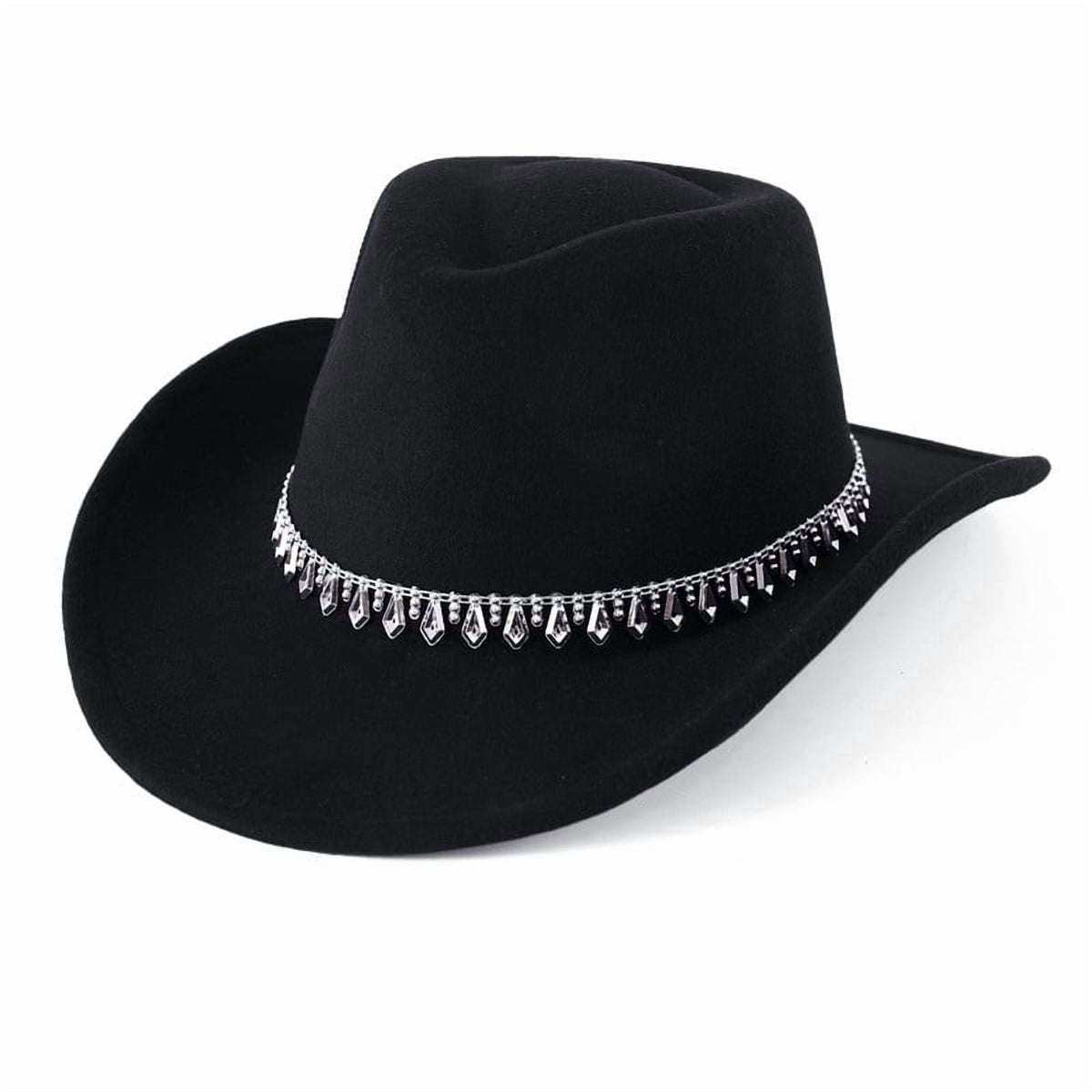Wowstyle Wide Brim Cowboy Hat for Adult Men Women Cowgirl Hat with Adjustable Leather Band Western Cattleman Cowboy Rodeo Outfit for Outdoor Activities, Parties, Music Festive