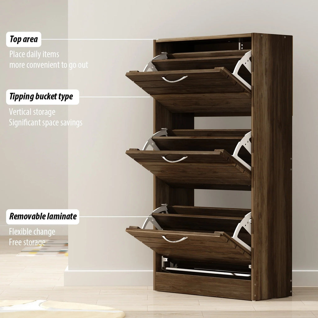 Modern Flip-Down Shoe Storage Cabinet