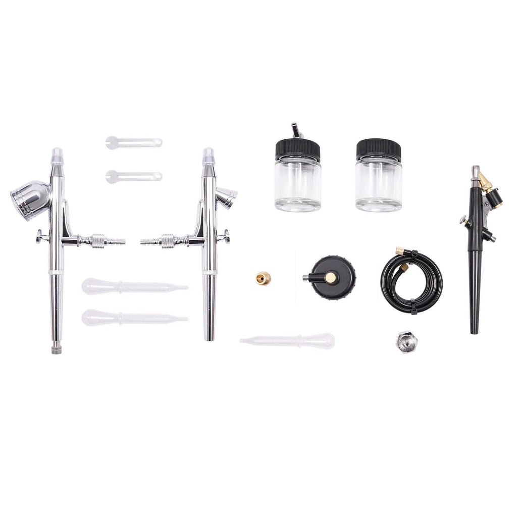 Airbrush Spray Booth Kit With LED Light, Filter Hose And Spray Guns For Model Painting