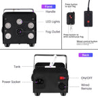 Wondnuga Halloween Fog Machine Smoke Machine 550W 3-in-one RGB Light Beads Smoke Machine Remote Control for Halloween Party Wedding