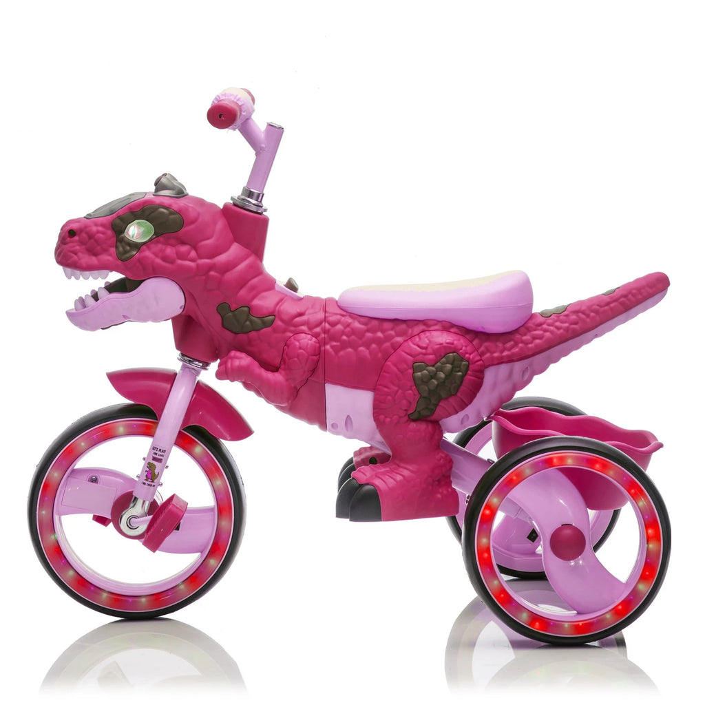 Xuanlur Kids' Dinosaur Tricycle With Flash Wheels, Music And LED Lights - Green