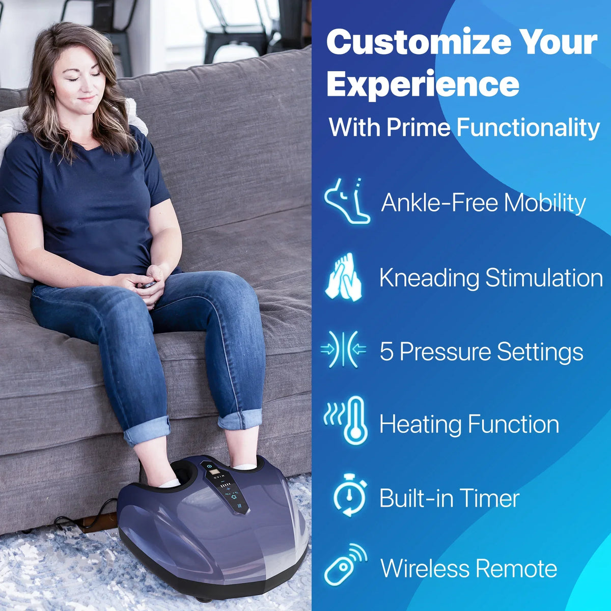MIKO Shiatsu Foot Massager Machine With Heat, Touchscreen And 2 Wireless Remotes