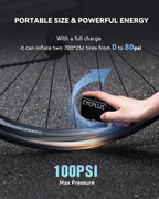 CYCPLUS Ultra-Mini 100 PSI Rechargeable Electric Bicycle Pump - Dual Valve Compatibility
