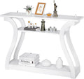 3-Tier Console Table With Storage Shelves - White