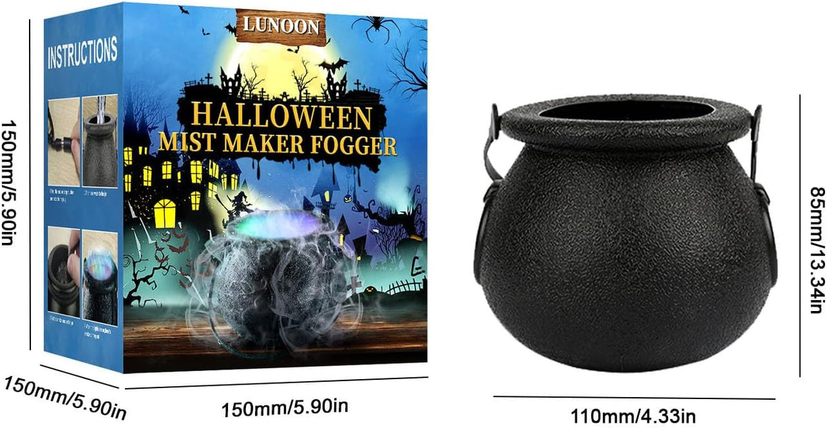 kcavykas Halloween LED Witch Jar Atomizer Lamp, Black, 13.34x4.33in - Decor