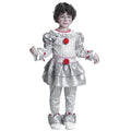 Kids Clown Costume Halloween, Classic Movies Character Fancy Dress Suit for Boys Girls Carnival Party 3-10 Years