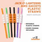 Jack-o'-Lanterns and Ghosts Plastic Straws, Multicolor, 8 Pieces, Halloween by Way To Celebrate