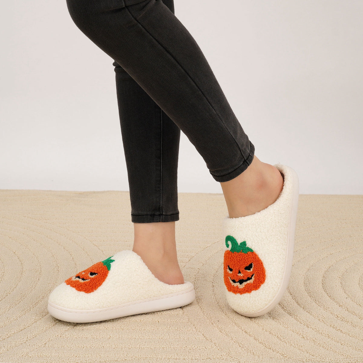 Ecetana Halloween Slippers for Women Men Fuzzy House Shoes with Memory Foam