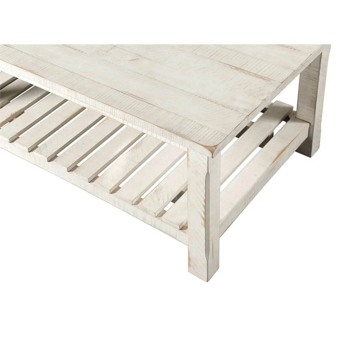 Bowery Hill Solid Wood Barn Door Coffee Table - Antique White