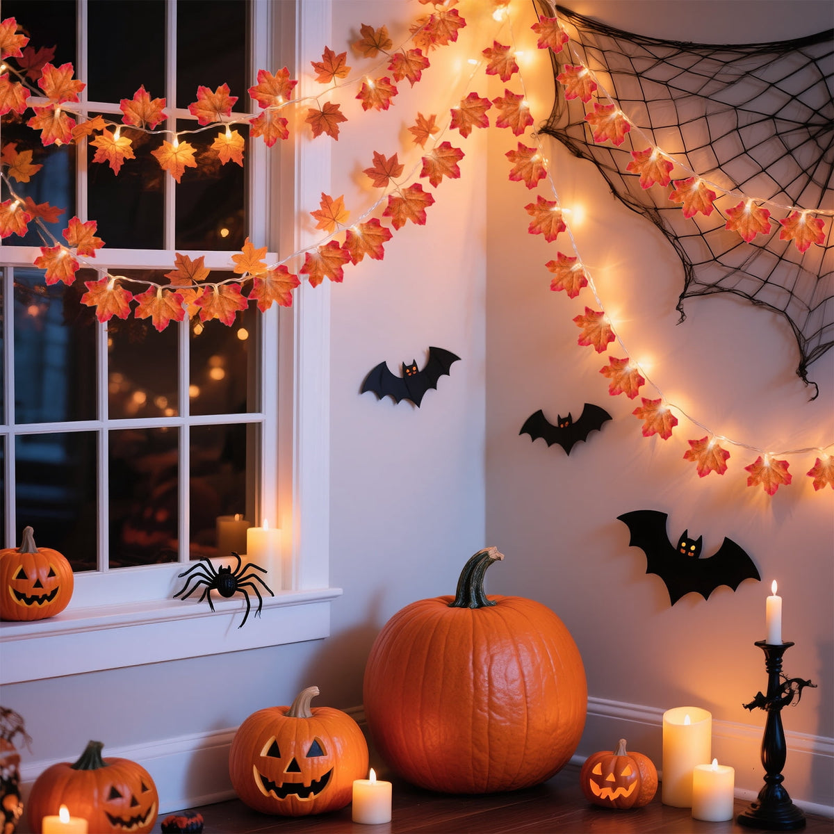 AGCAN 3 Pack Maple Leaf String Light, Total 60 LED 30Ft Artificial Fall Decor Leaf Light USB Operated Centerpiece Table Decorations for Autumn Harvest, Thanksgiving, Halloween, Indoor