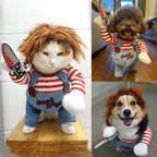 WILLED Halloween Deadly Dog Costume, Funny Pet Cosplay Christmas Outfit, Adjustable Party Dress Up Clothes for Small Medium Large Dogs