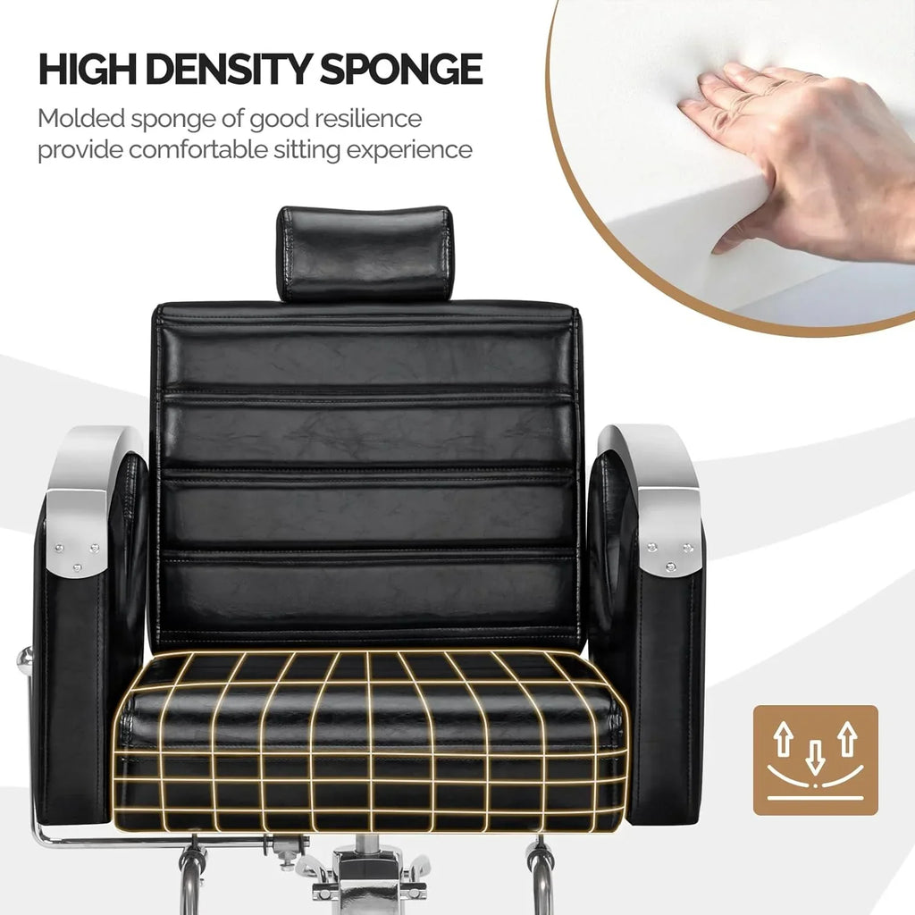 OmySalon All Purpose Reclining Hydraulic Salon Chair, 135 Degree