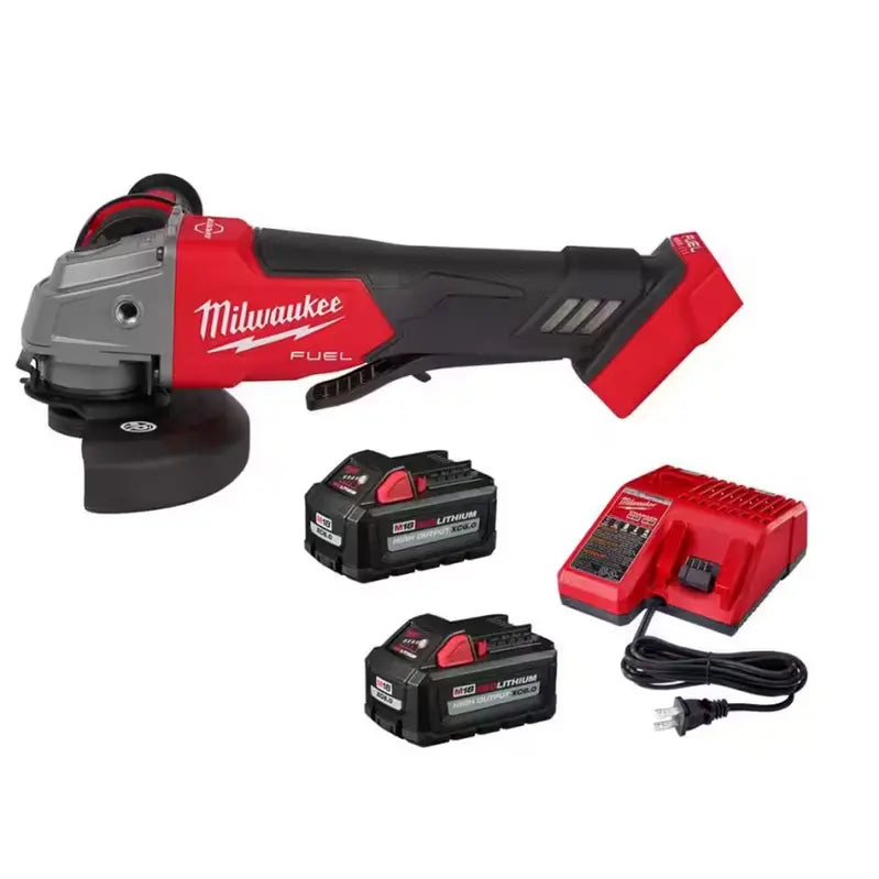 Milwaukee M18 FUEL 18V Brushless 4-1/2 in/5 in Angle Grinder With Paddle Switch - Two 6.0 Ah Batteries and Charger