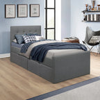 Hillsdale Living Essentials Upholstered Twin Platform Bed With 2 Storage Drawers, Gray