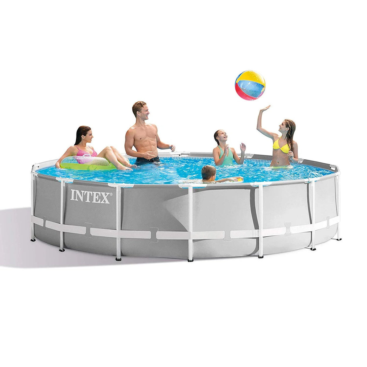 Intex Prism Frame Above Ground Swimming Pool 14ft x 42in With Pump - 26719EH
