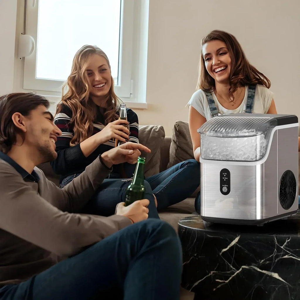 Countertop Nugget Ice Maker, 1.1 Liters, 34 lbs/24H, 8.66 x 11.30 x 12.68 inches, Black