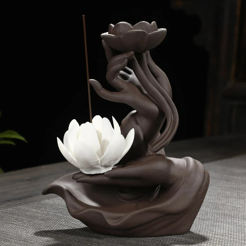 Backflow Incense Burner Holder With Light Ring
