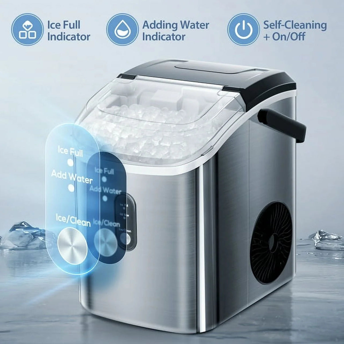 Auseo Countertop Nugget Ice Maker, 35 Lbs Each Day