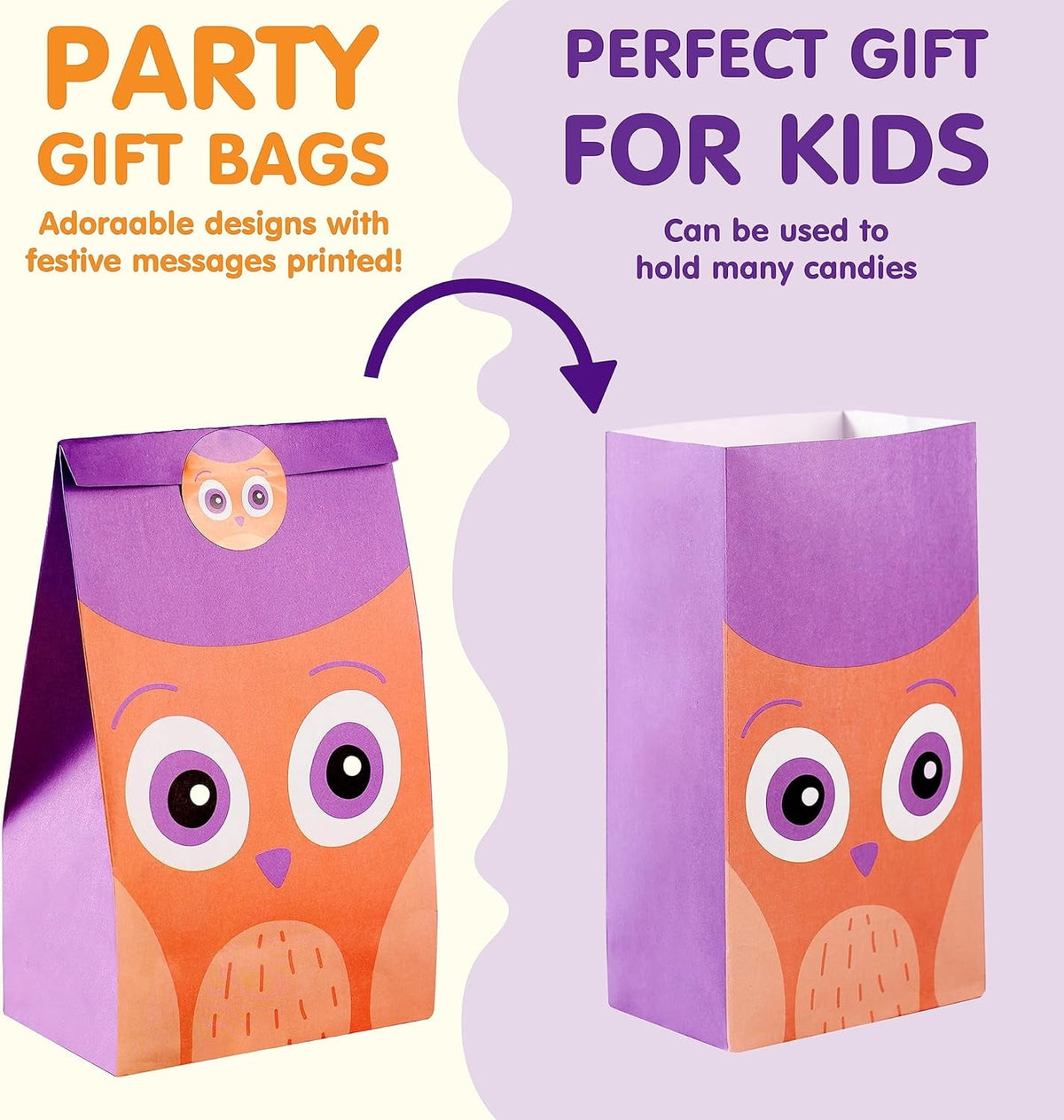 Joyfy 60 PCS Halloween Treat Bags with Stickers, Halloween Trick or Treat Bags for Kids Halloween Party Favors Exchange, Goodie and Candy Bags for Holiday Party Supplies