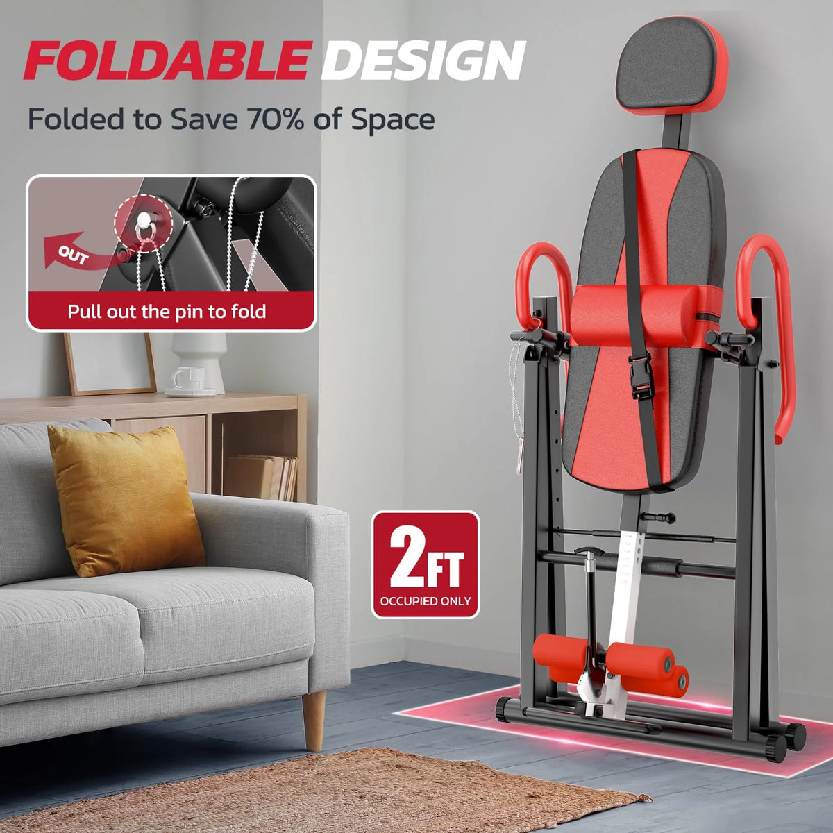 YOLEO Adjustable Inversion Table - 300-Pound Capacity