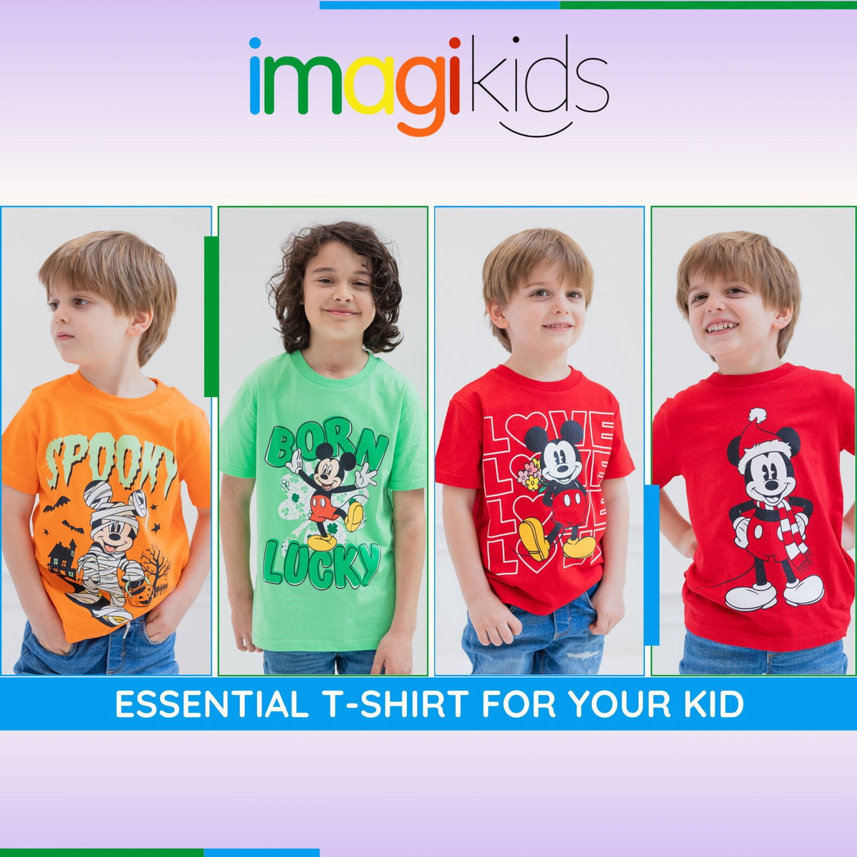 Disney Mickey Mouse Little Boys' Short Sleeve Graphic T-Shirt Mummy Orange