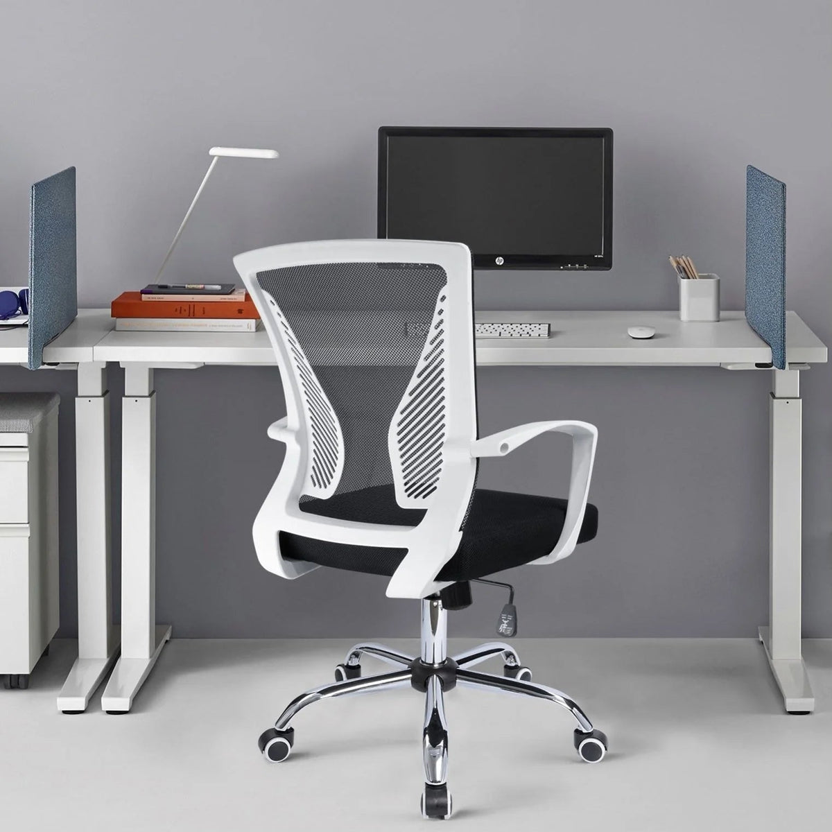 Ergonomic Mesh Mid-Back Office Chair With Adjustable Lumbar Support, 300 lbs Capacity