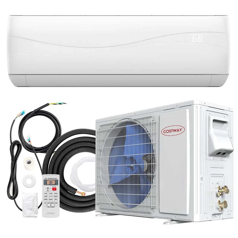 9000 BTU 17 SEER2 Ductless Mini Split Air Conditioner And Heater, 208-230V - White