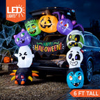 Joyfy 6 ft Halloween Inflatable Archway Decoration with Multi-Characters, Trunk or Treat Car Decorations Kit Archway with Built-in LED Light for Halloween Party, Outdoor, Yard, Garden Decor