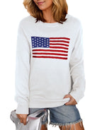 Crewneck Sweaters for Women Trendy Star Sweater Casual Pullover Sweaters Fall Lightweight Womens Sweaters Shermie