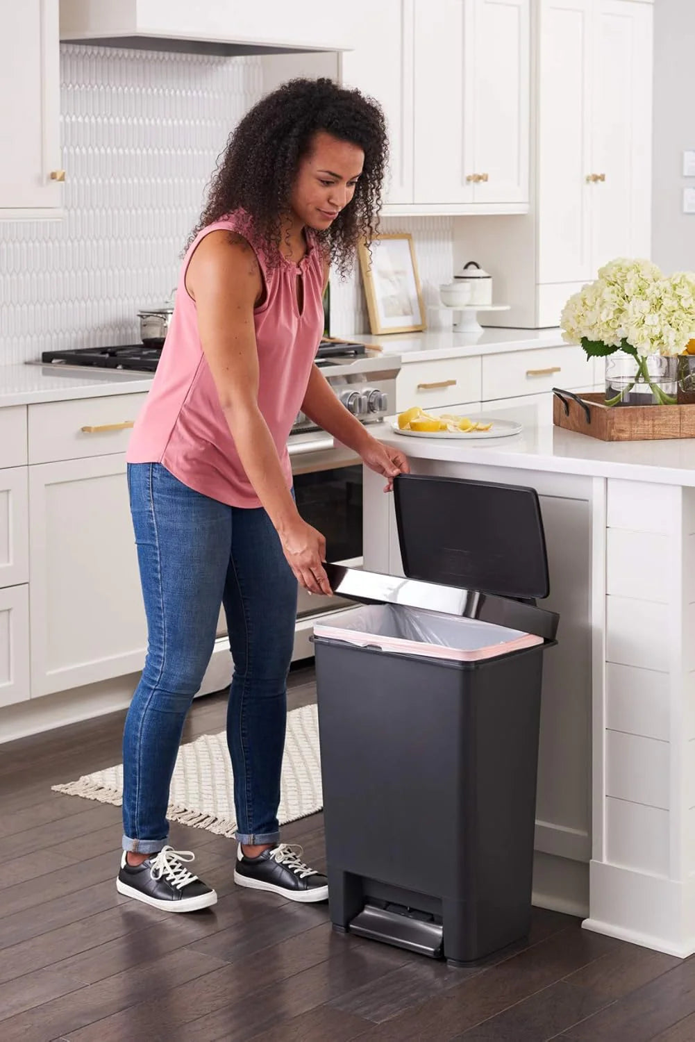 13 Gallon Step-On Trash Can - Hands-Free Garbage Bin
