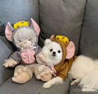 WILLED Halloween Big Ear Mouse Dog Hoodies, Cute Cheese Warm Pet Costume for Small Medium Dogs, French Bulldog, Chihuahua, S (Chest 53cm/ 20.8")