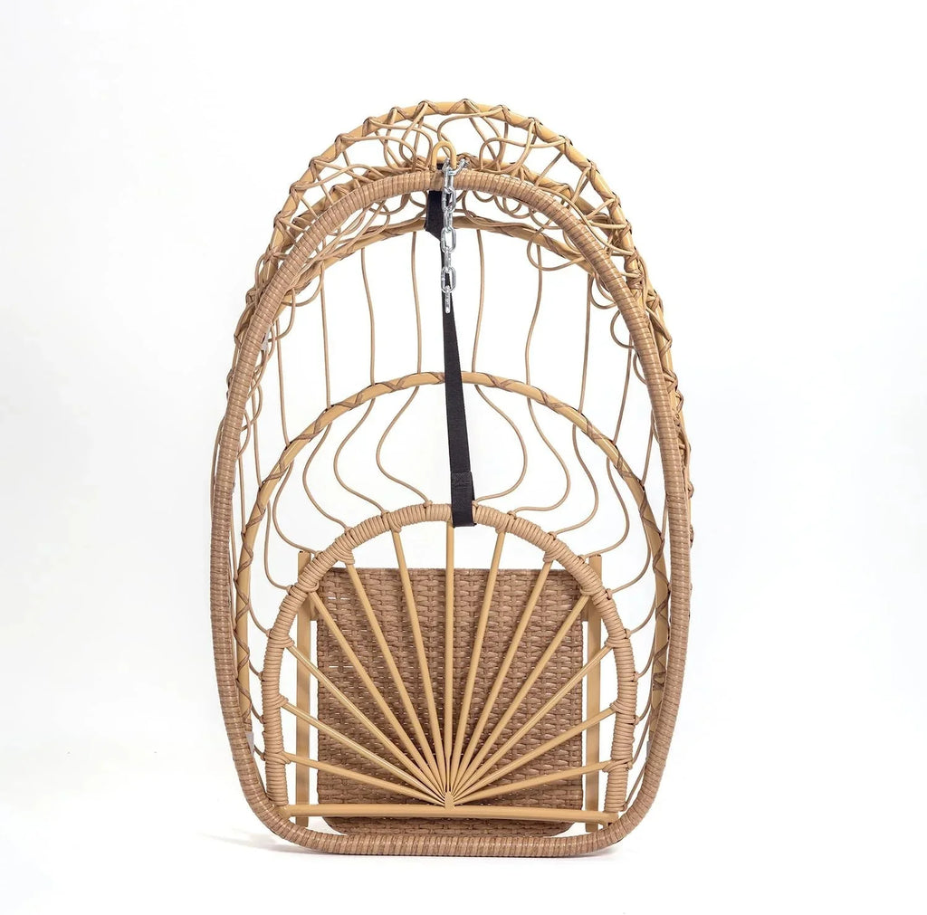 Yechen Indoor Outdoor Wicker Hanging Egg Chair With Stand, 38 x 38 x 78 Inches, 350 lbs, Charcoal Grey - EG-001