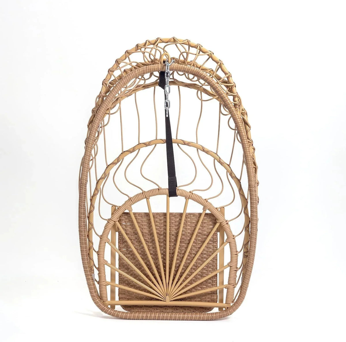Yechen Indoor Outdoor Wicker Hanging Egg Chair With Stand, 38 x 38 x 78 Inches, 350 lbs, Charcoal Grey - EG-001