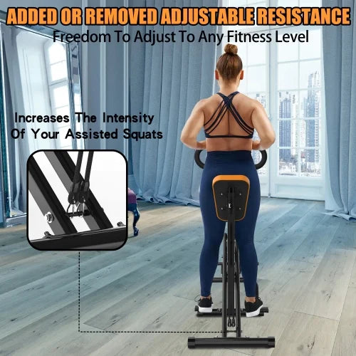 ACE-FIT Foldable Squat Machine With Resistance Bands, 250 LBS, 35.43in L x 22.83in W x 43.70in H