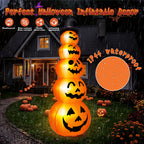 Yexmas 10ft Halloween Inflatable Pumpkins Outdoor Decor with Black Cat Tombstone and Spectre, Built-in LED Lights, for Halloween Party, Yard, Garden, Lawn